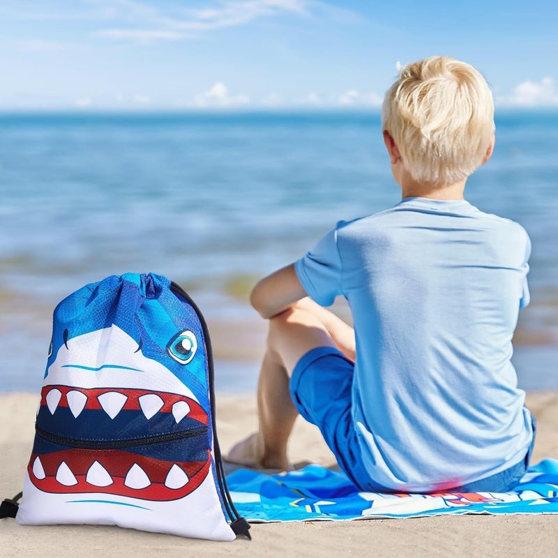 WAWSAM WAWASAM Kids Drawstring Backpack, Gym Swim Bag Cinch Bag for Girls Boys with Zipper Pocket - Image 4